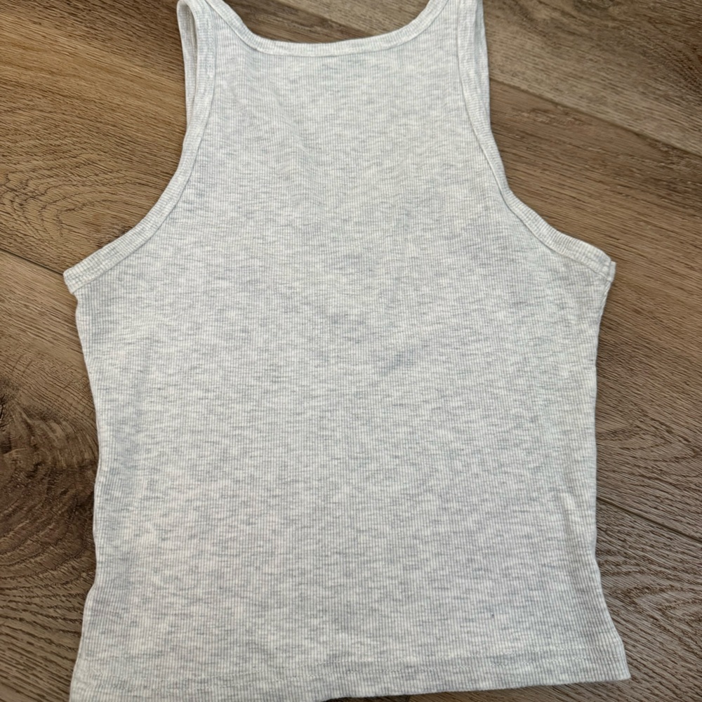 Grey Ribbed Tank Top - Picture 2 of 2